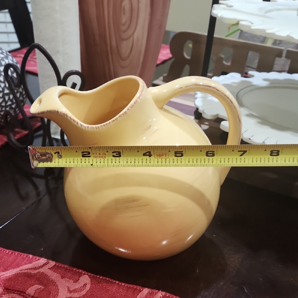 Tag Yellow Ceramic Pitcher - Picture 6 of 6